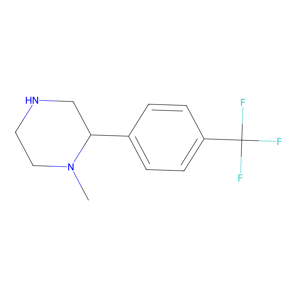 1-Methyl-2-[4-(trifluoromethyl)phenyl]piperazine molecular structure, CAS 1380897-78-8