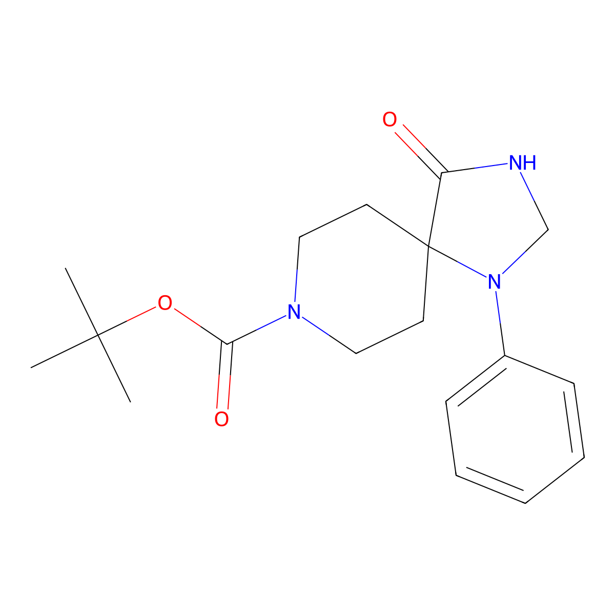 tert-Butyl 4-oxo-1-phenyl-1,3,8-triazaspiro[4.5]decane-8-carboxylate molecular structure, CAS 138091-52-8