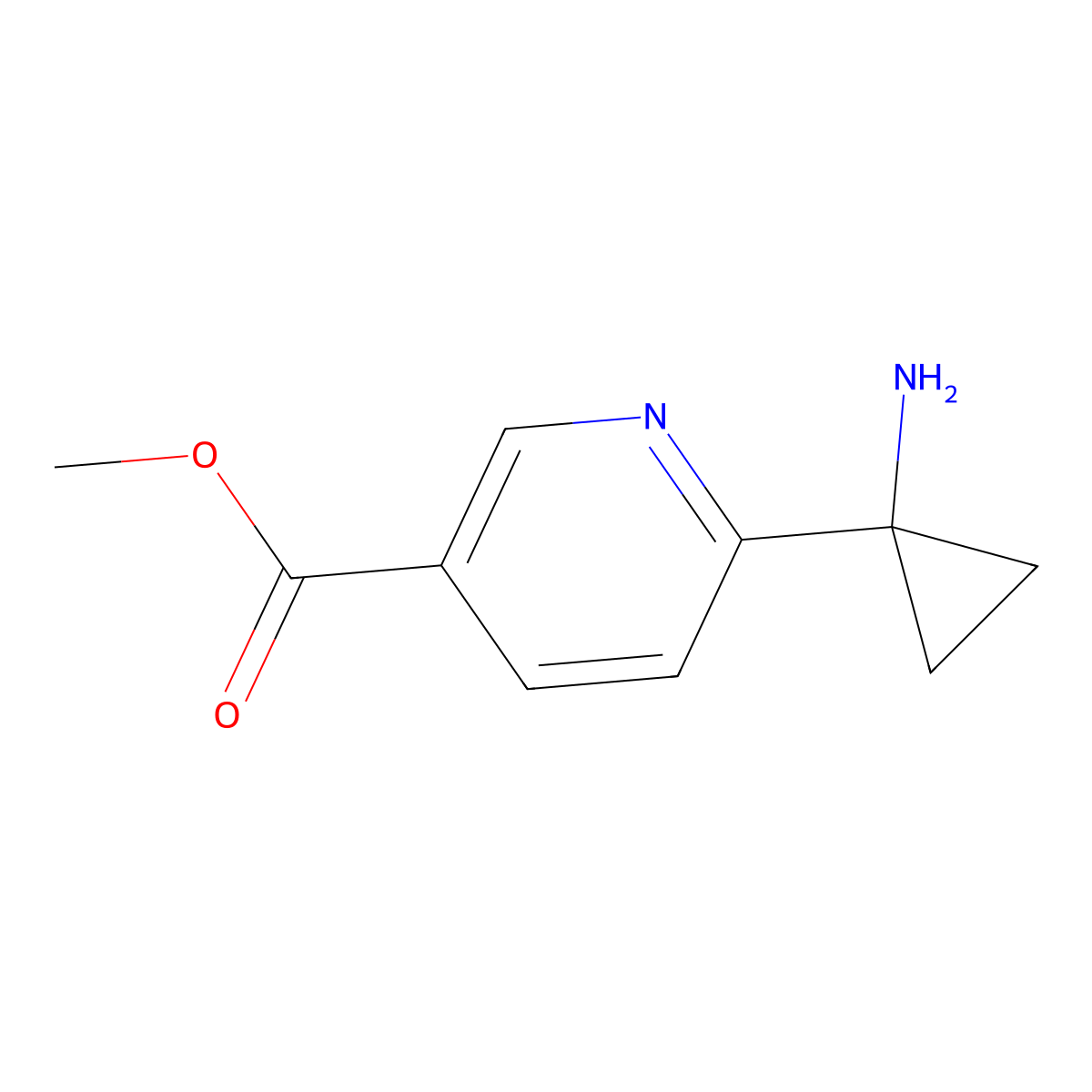 Methyl 6-(1-aminocyclopropyl)nicotinate molecular structure, CAS 1380941-82-1