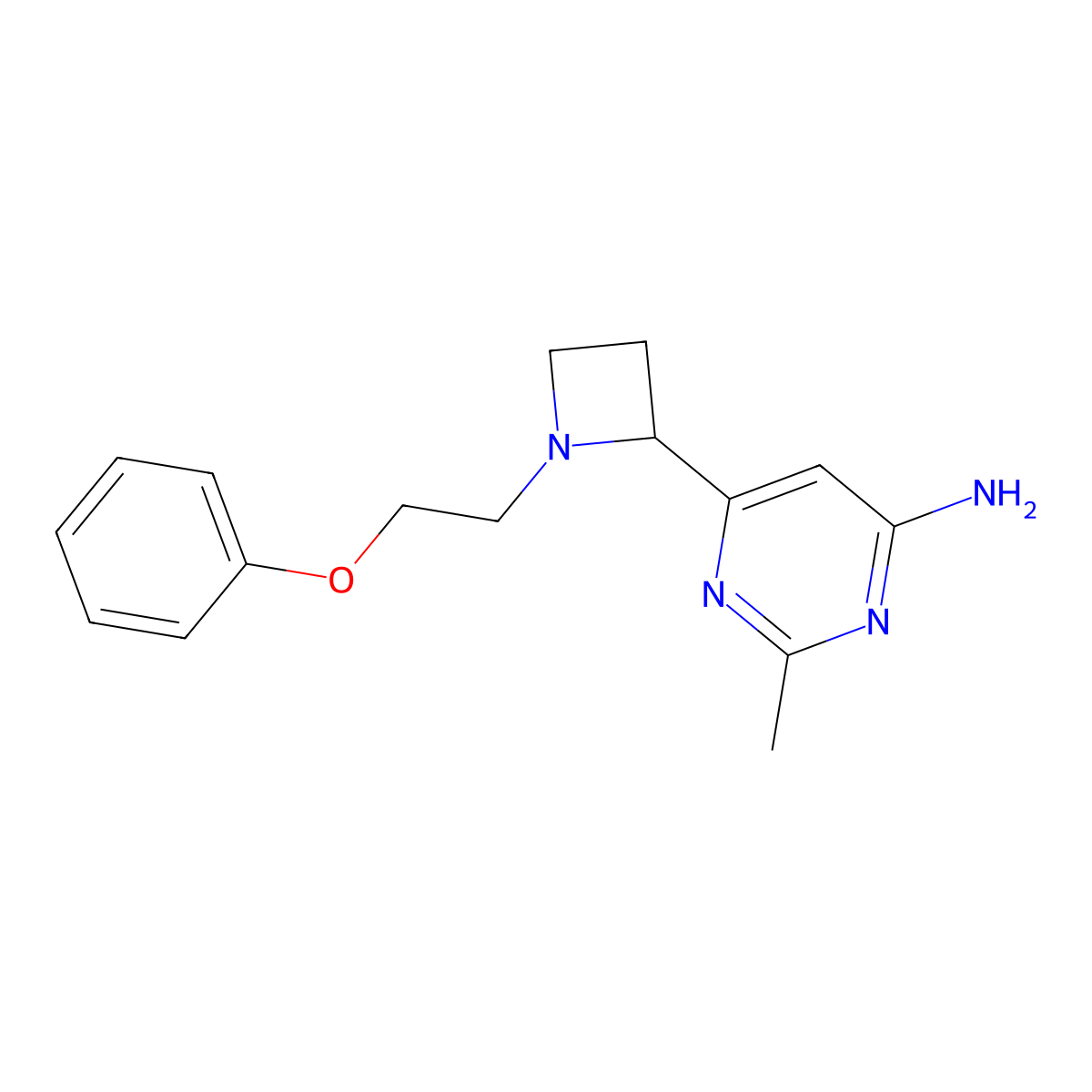 2-Methyl-6-(1-(2-phenoxyethyl)azetidin-2-yl)pyrimidin-4-amine molecular structure, CAS 1380944-90-0