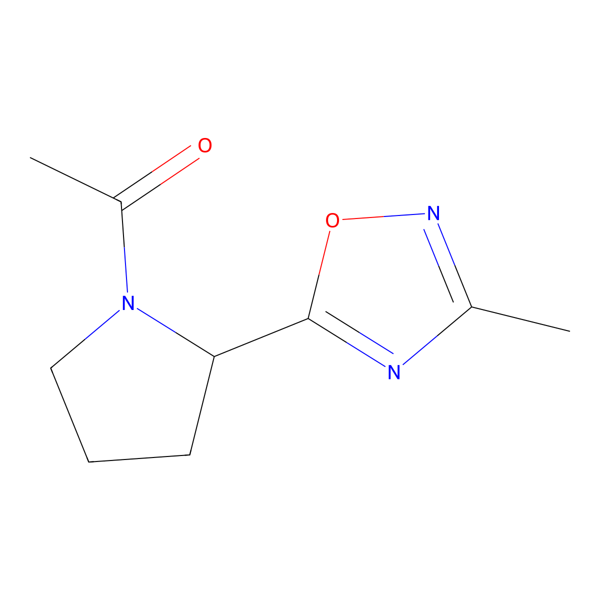 1-(2-(3-Methyl-1,2,4-oxadiazol-5-yl)pyrrolidin-1-yl)ethanone molecular structure, CAS 1380969-23-2