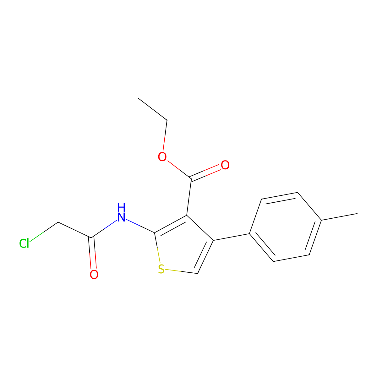 2-(2-Chloro-acetylamino)-4-p-tolyl-thiophene-3-carboxylic acid ethyl ester molecular structure, CAS 138098-81-4