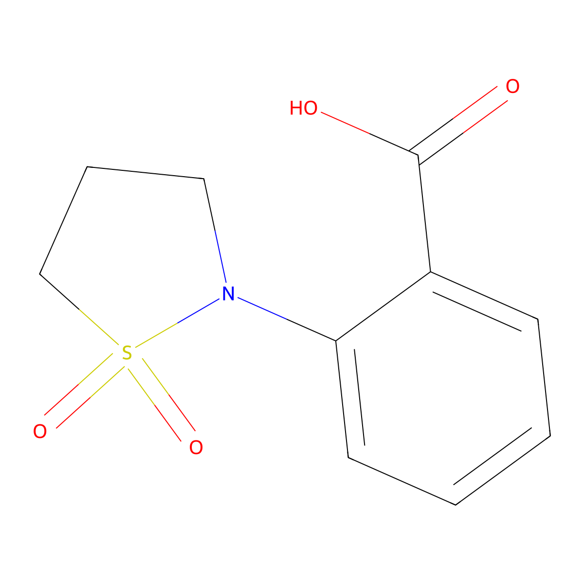 2-(1,1-Dioxo-1lambda6,2-thiazolidin-2-yl)benzoic acid molecular structure, CAS 138099-40-8