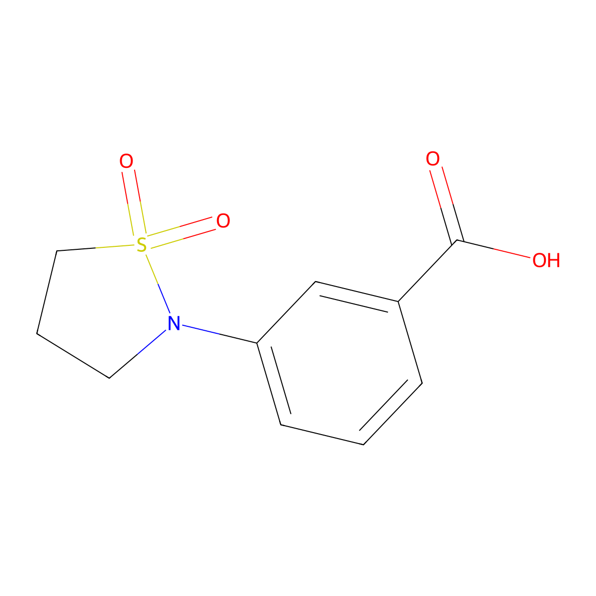 3-(1,1-Dioxo-1,2-thiazolidin-2-yl)benzoic acid molecular structure, CAS 138099-41-9