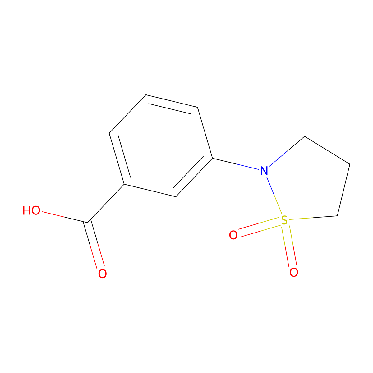 3-(1,1-Dioxo-1,2-thiazolidin-2-yl)benzoic acid molecular structure, CAS 138099-41-9