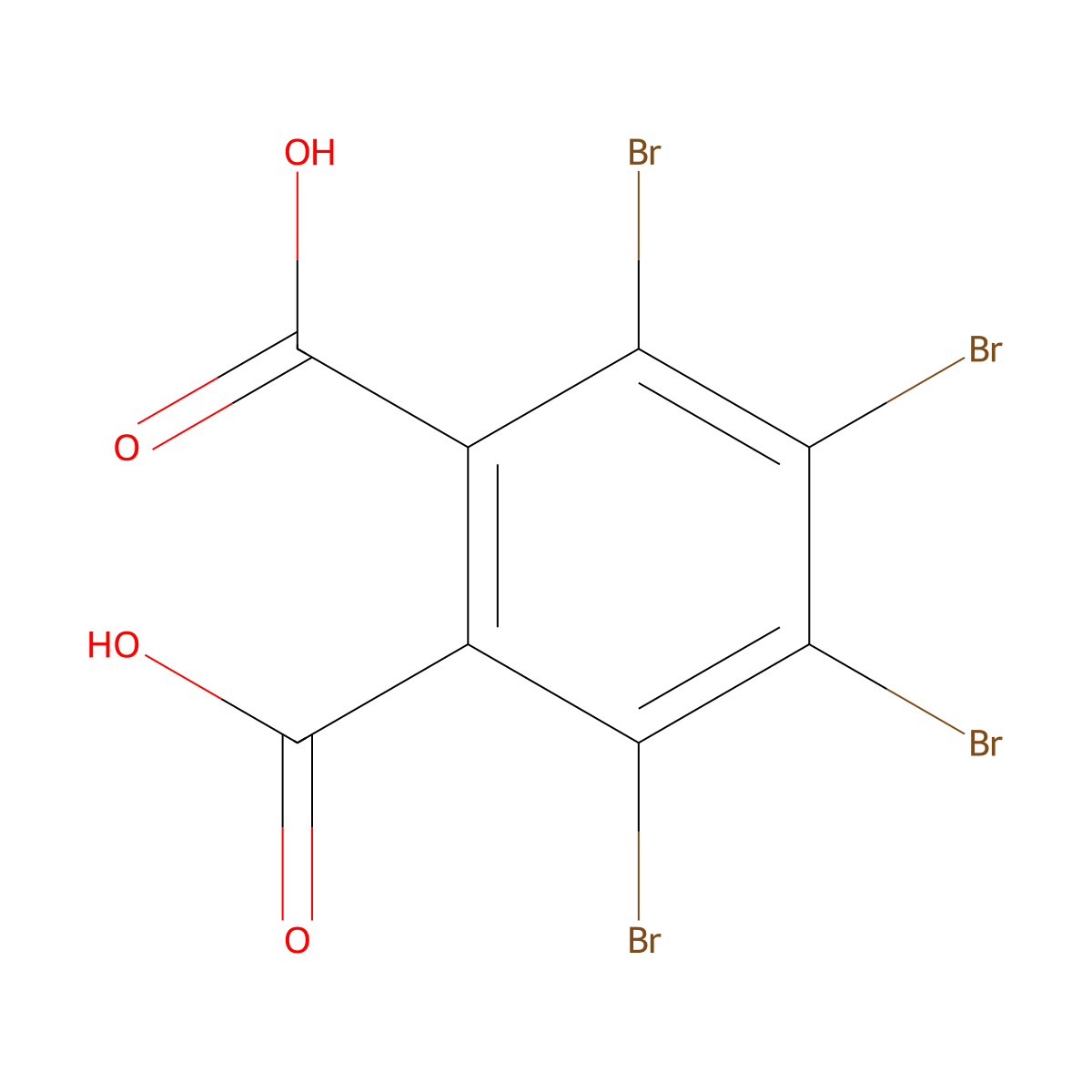 Tetrabromophthalic acid molecular structure, CAS 13810-83-8