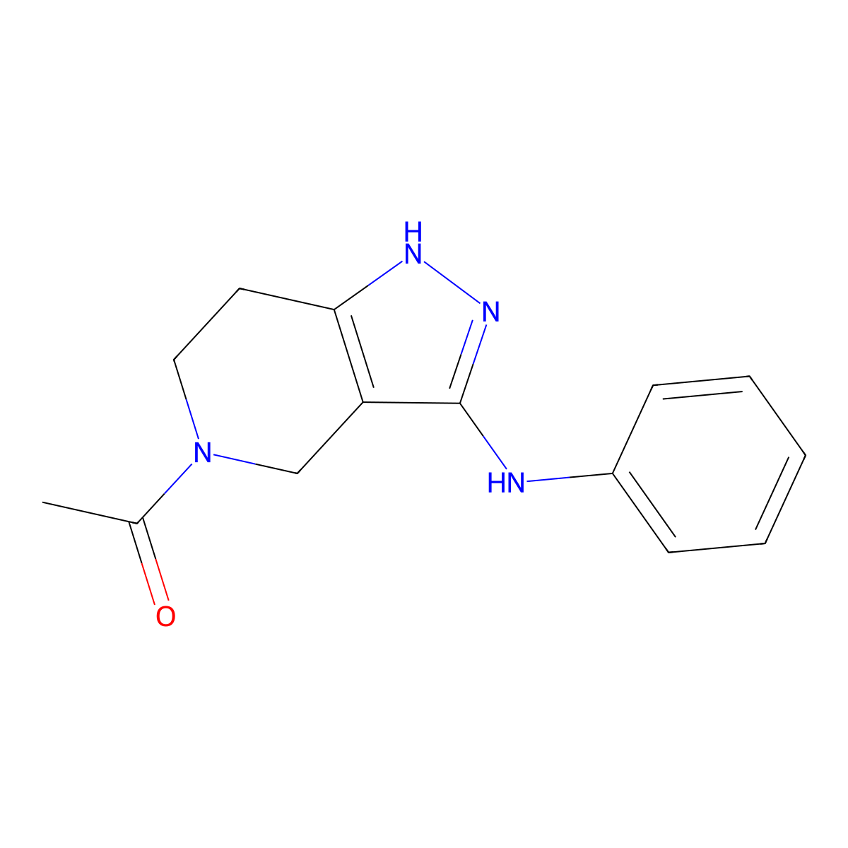 1-(3-Phenylazanyl-1,4,6,7-Tetrahydropyrazolo[4,3-C]pyridin-5-Yl)ethanone molecular structure, CAS 1381040-68-1