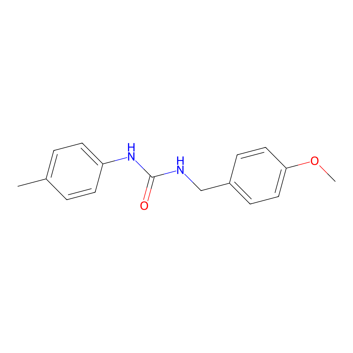 N-(4-methoxybenzyl)-N'-(4-methylphenyl)urea molecular structure, CAS 138111-43-0