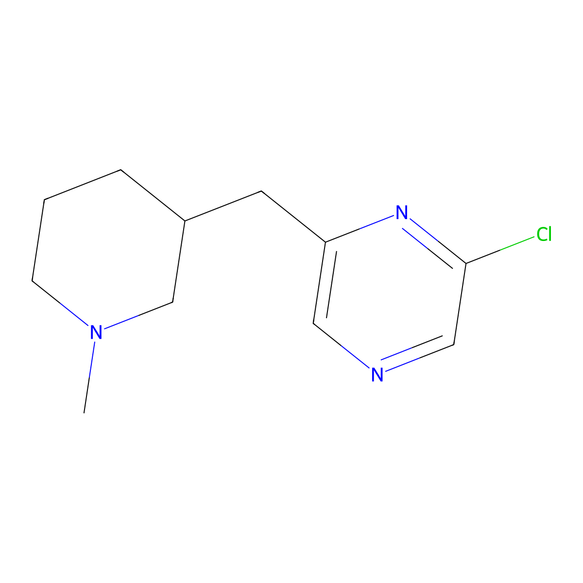 2-Chloro-6-[(1-methylpiperidin-3-YL)methyl]pyrazine molecular structure, CAS 1381112-92-0
