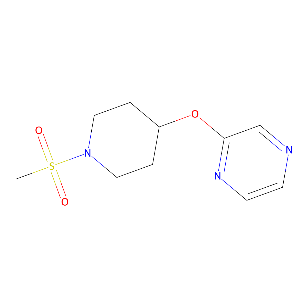 2-((1-(Methylsulfonyl)piperidin-4-yl)oxy)pyrazine molecular structure, CAS 1381152-81-3