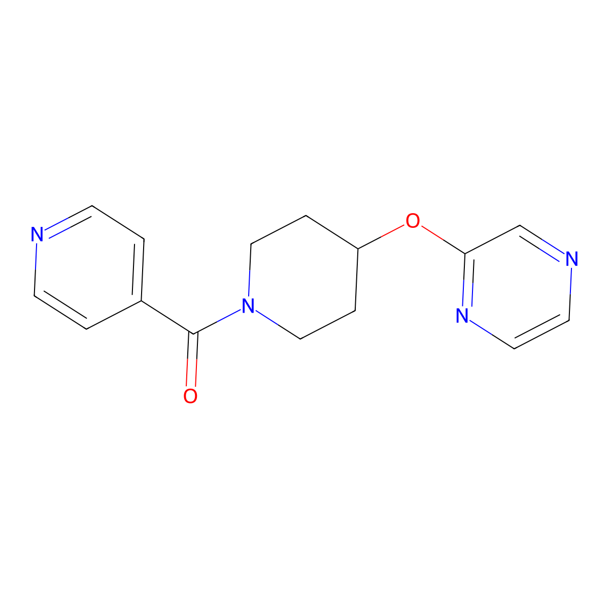(4-(Pyrazin-2-yloxy)piperidin-1-yl)(pyridin-4-yl)methanone molecular structure, CAS 1381154-69-3