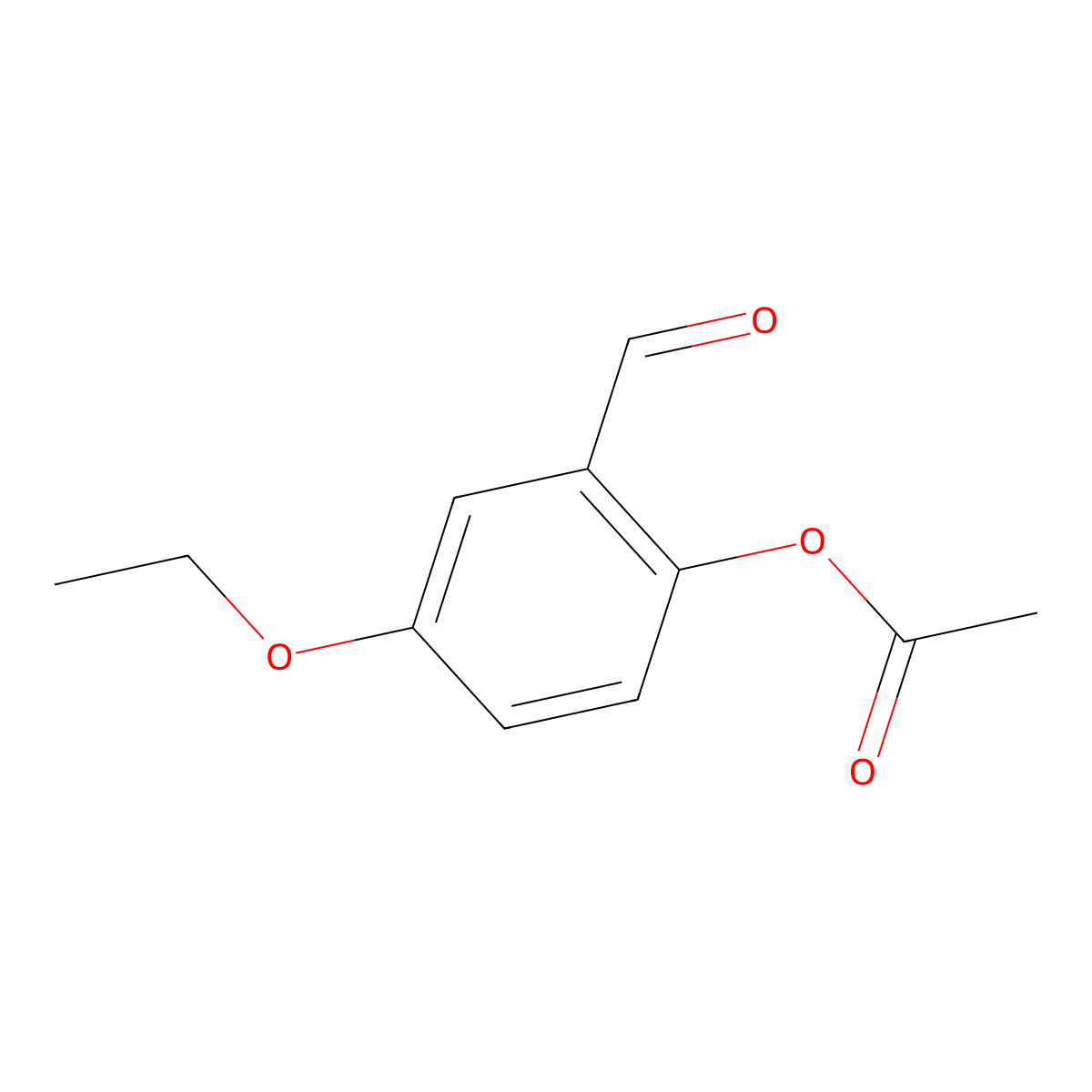 4-Ethoxy-2-formylphenyl acetate molecular structure, CAS 138116-08-2