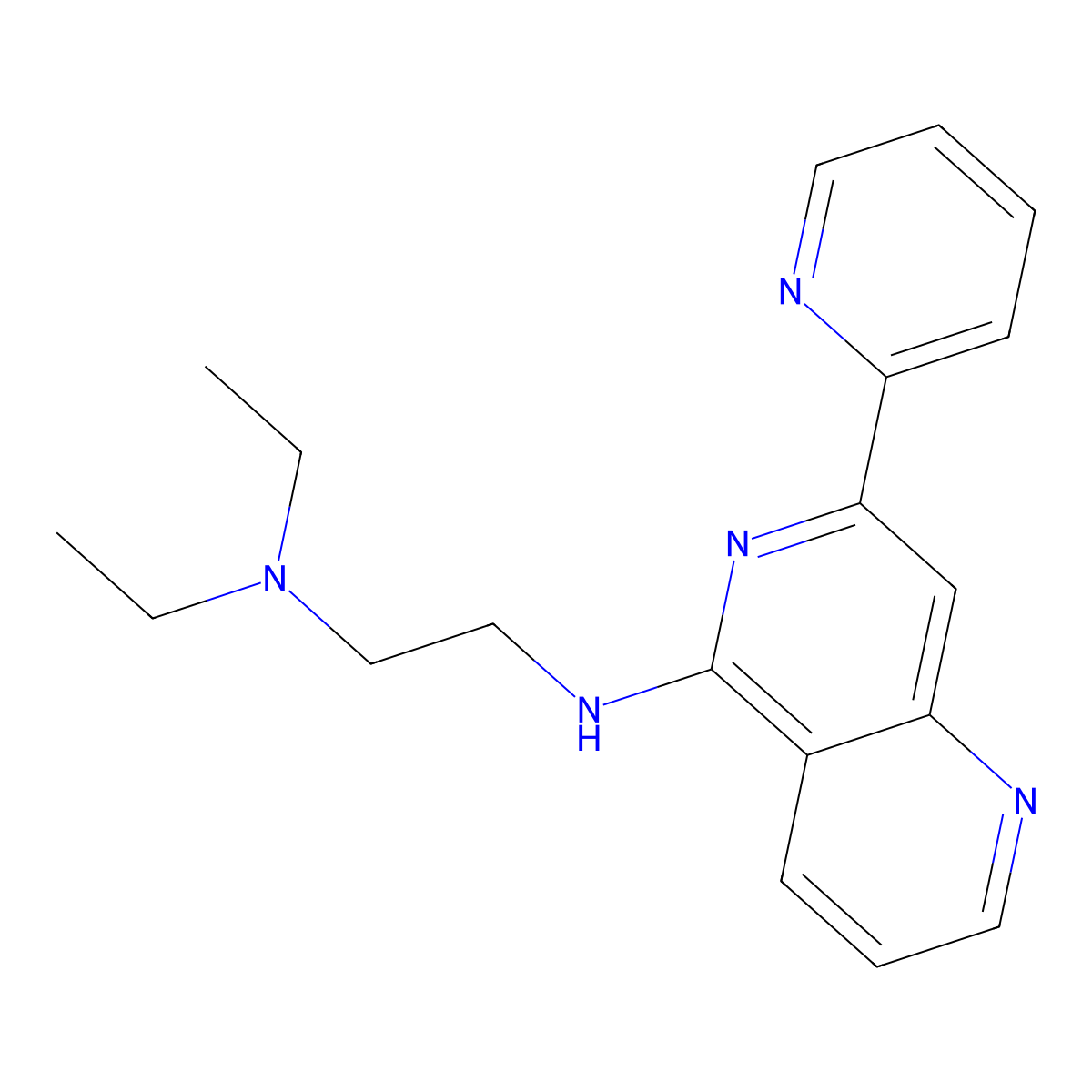 N1,N1-Diethyl-N2-(7-(pyridin-2-yl)-1,6-naphthyridin-5-yl)ethane-1,2-diamine molecular structure, CAS 1381240-74-9