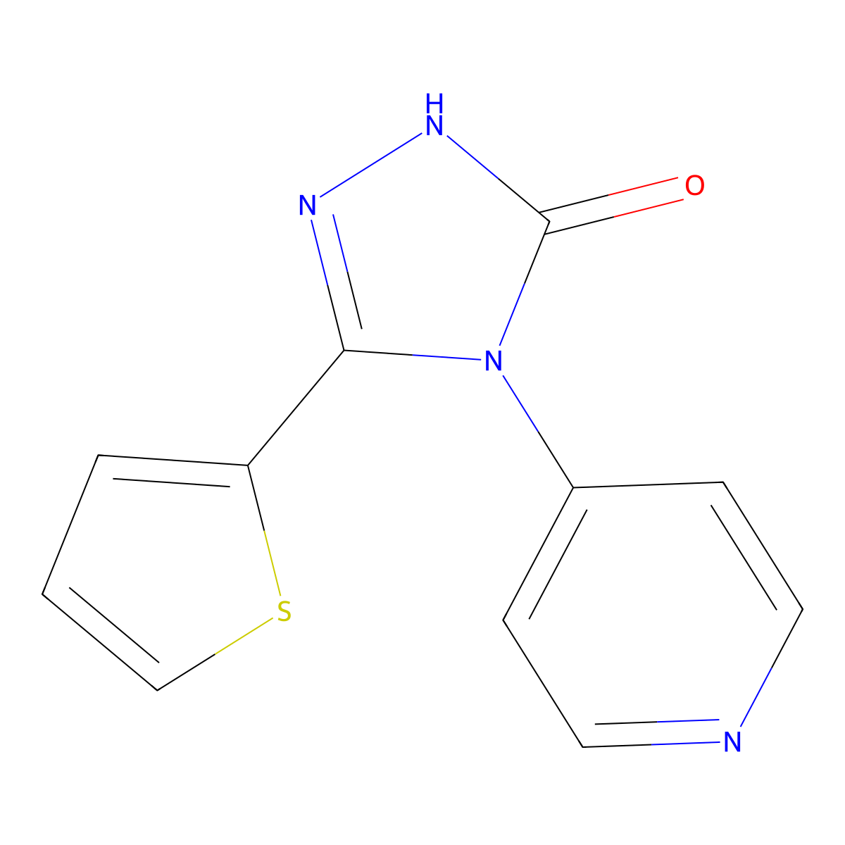 4-(pyridin-4-yl)-5-(thiophen-2-yl)-2,4-dihydro-3H-1,2,4-triazol-3-one molecular structure, CAS 1381260-97-4