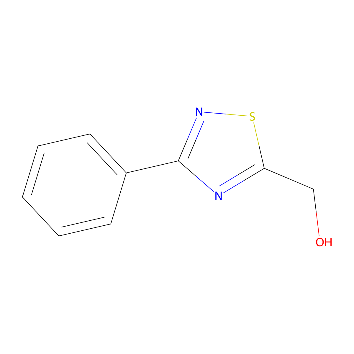 (3-Phenyl-1,2,4-thiadiazol-5-yl)methanol molecular structure, CAS 138128-76-4