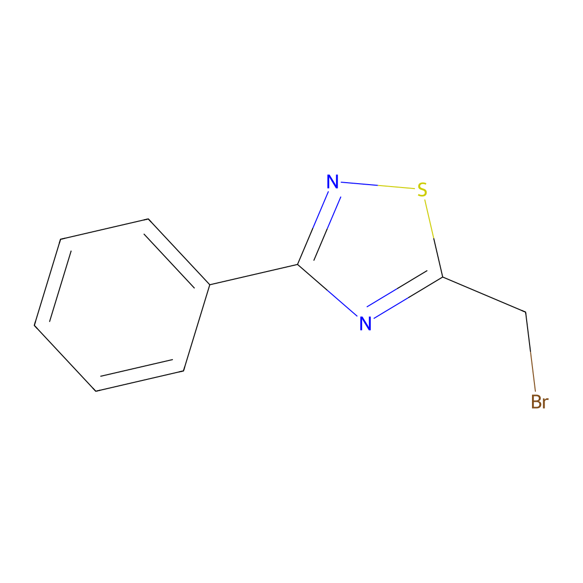 5-(Bromomethyl)-3-phenyl-1,2,4-thiadiazole molecular structure, CAS 138128-82-2