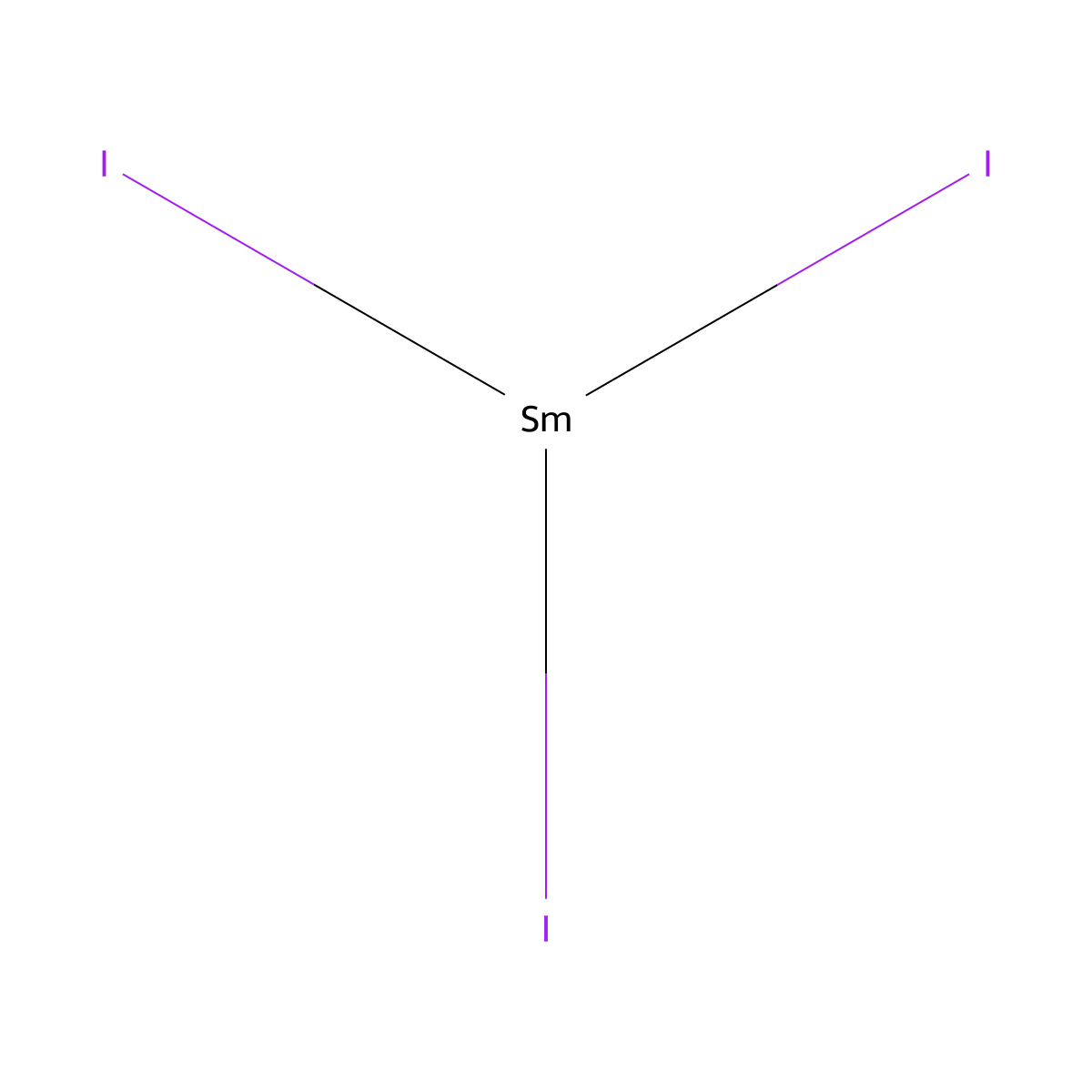 Samarium iodide (SmI3) molecular structure, CAS 13813-25-7