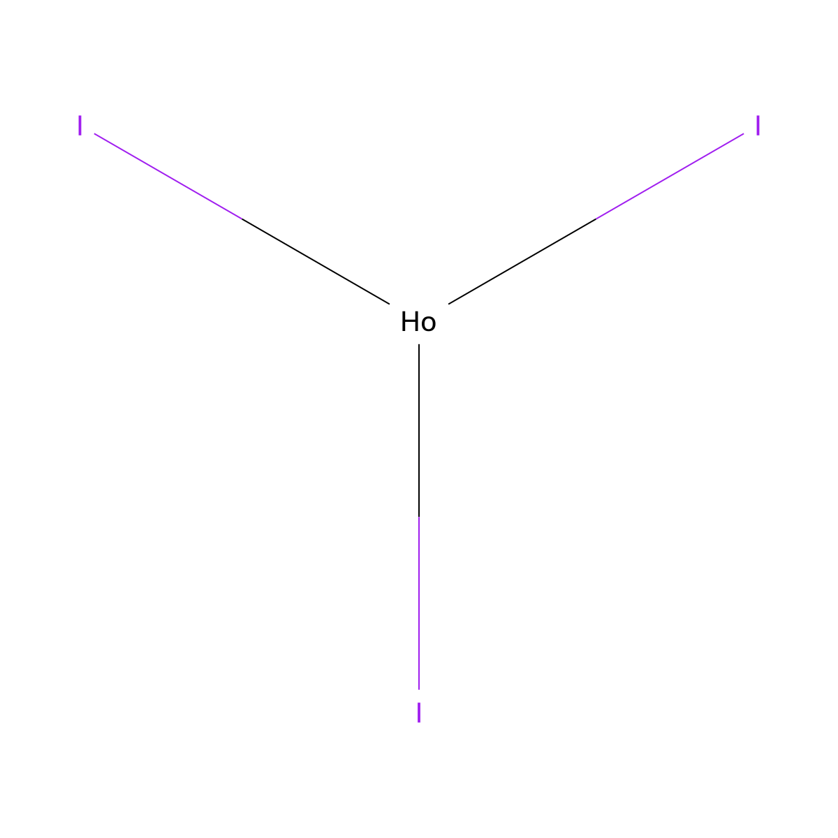 Holmium iodide molecular structure, CAS 13813-41-7