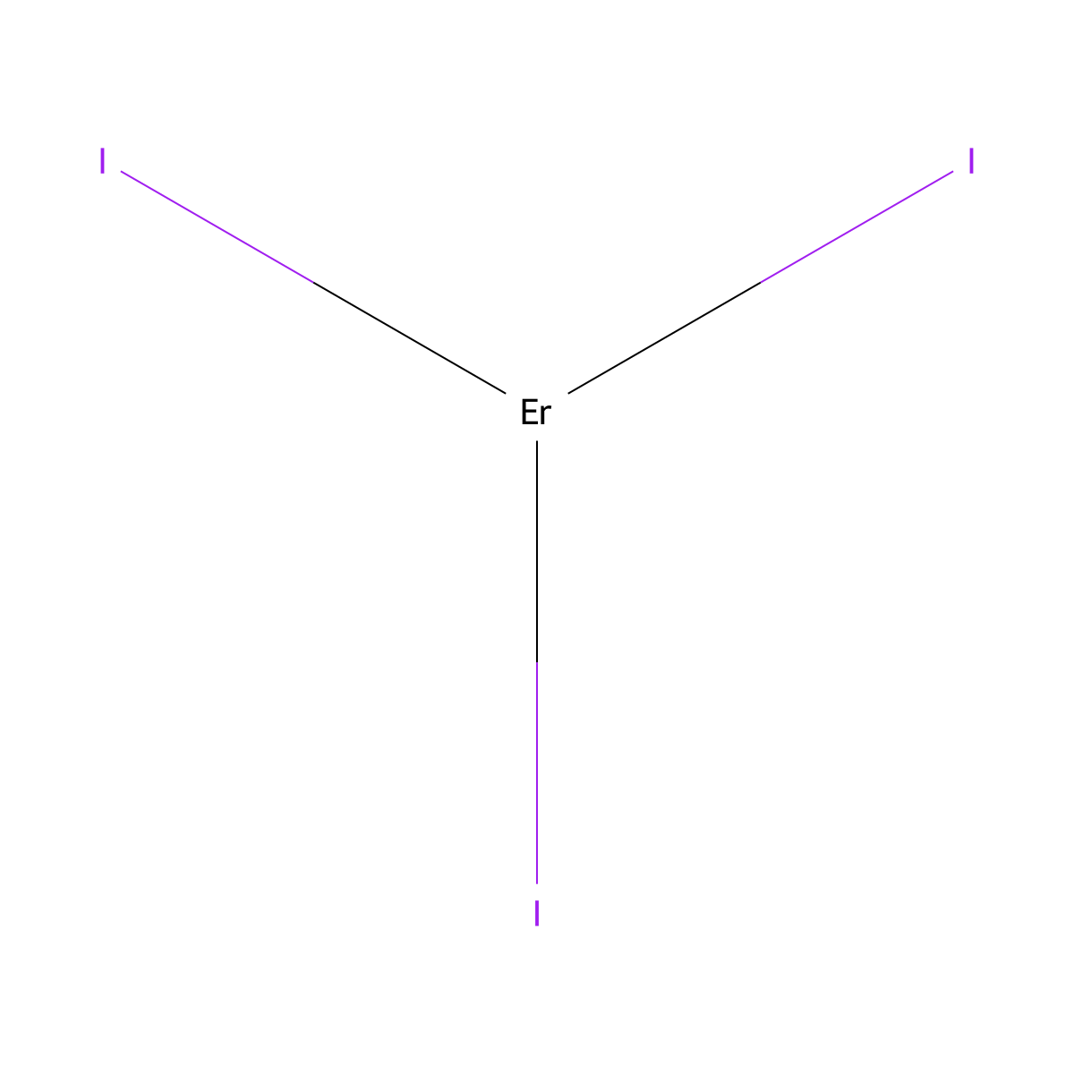 Erbium iodide (ErI3) molecular structure, CAS 13813-42-8