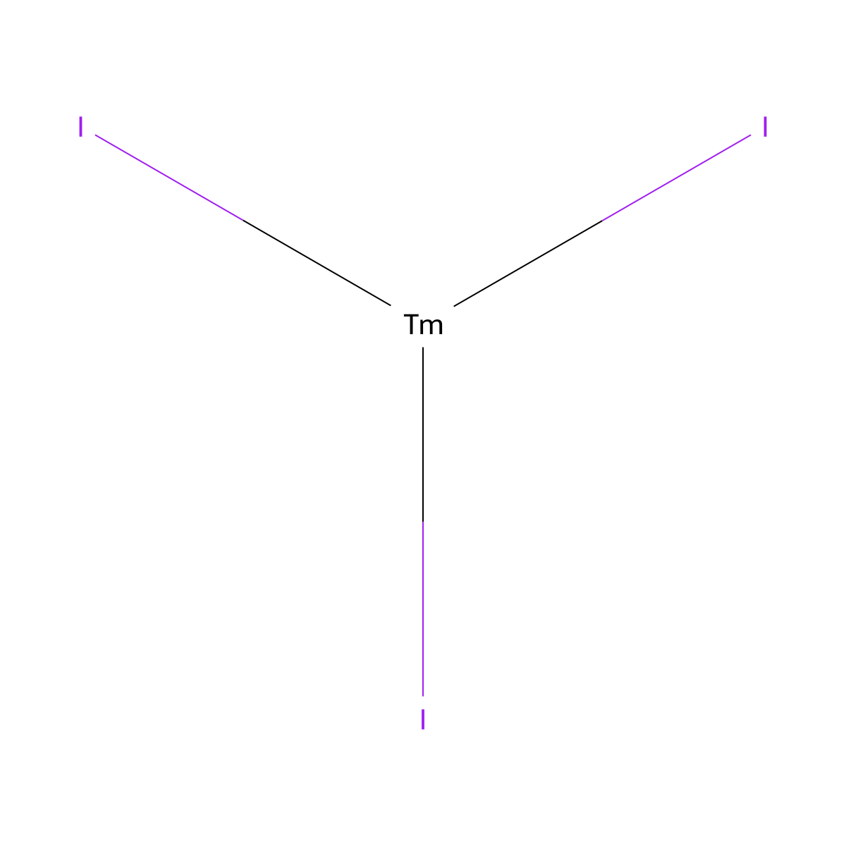 Thulium iodide (TmI3) molecular structure, CAS 13813-43-9