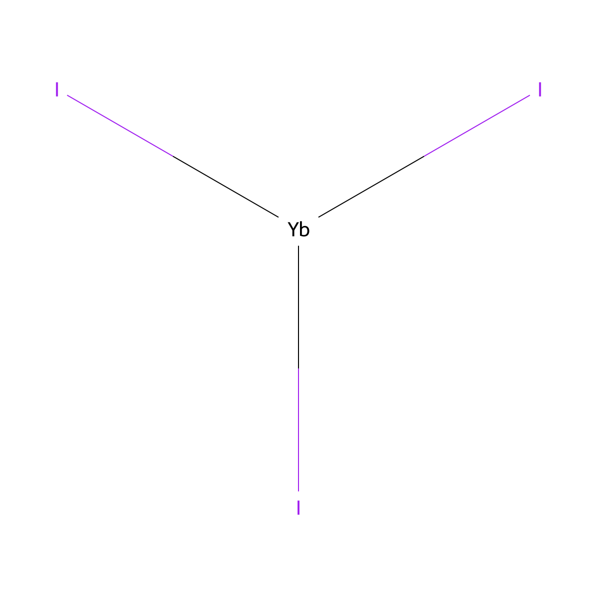 Ytterbium iodide (YbI3) molecular structure, CAS 13813-44-0