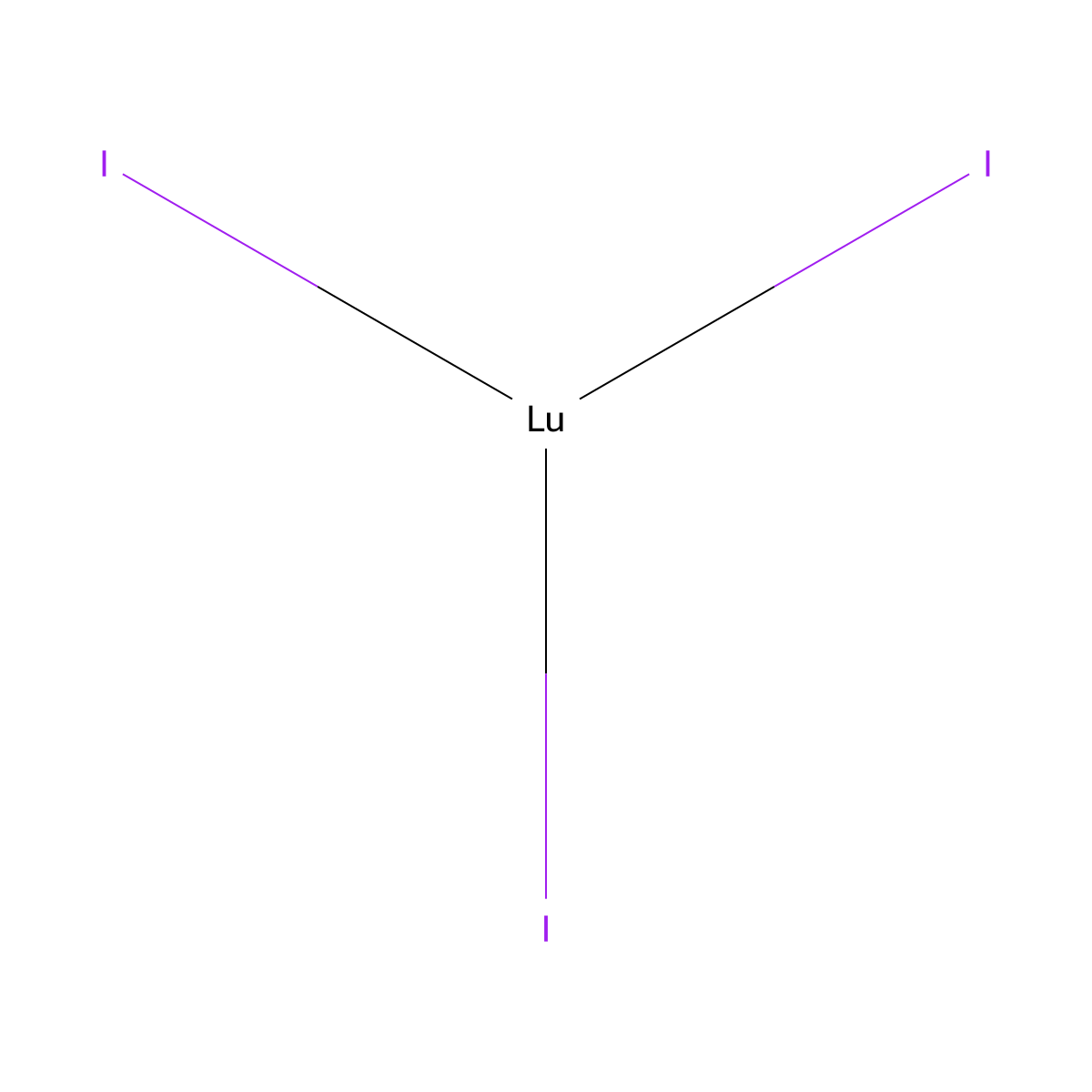 Lutetium iodide (LuI3) molecular structure, CAS 13813-45-1