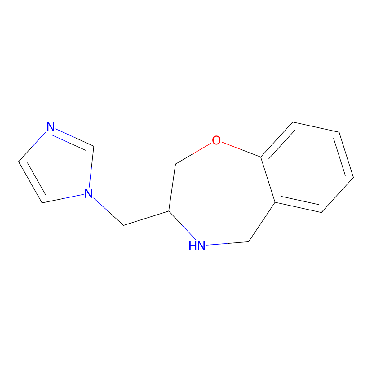 3-((1H-imidazol-1-yl)methyl)-2,3,4,5-tetrahydrobenzo[f][1,4]oxazepine molecular structure, CAS 1381323-30-3