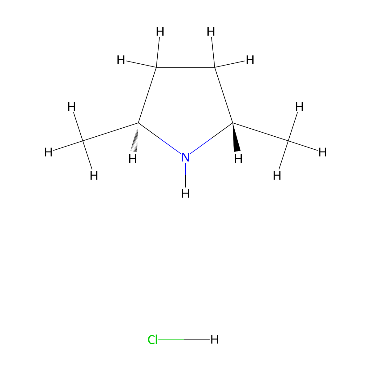 trans-2,5-Dimethylpyrrolidine hydrochloride molecular structure, CAS 138133-34-3
