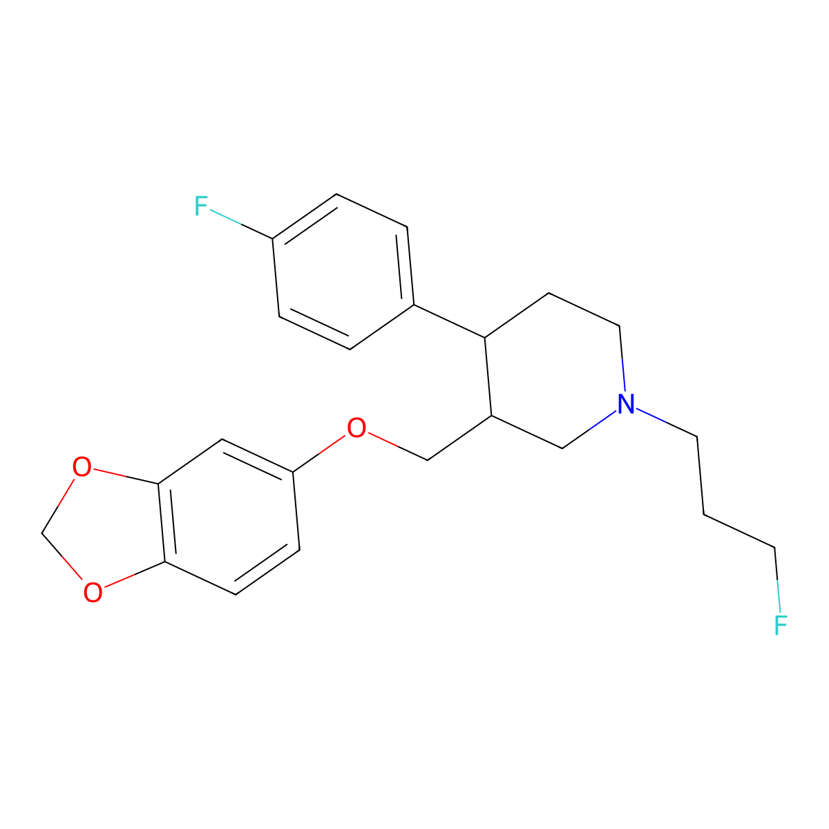N-(3-fluoropropyl)paroxetine molecular structure, CAS 138135-14-5