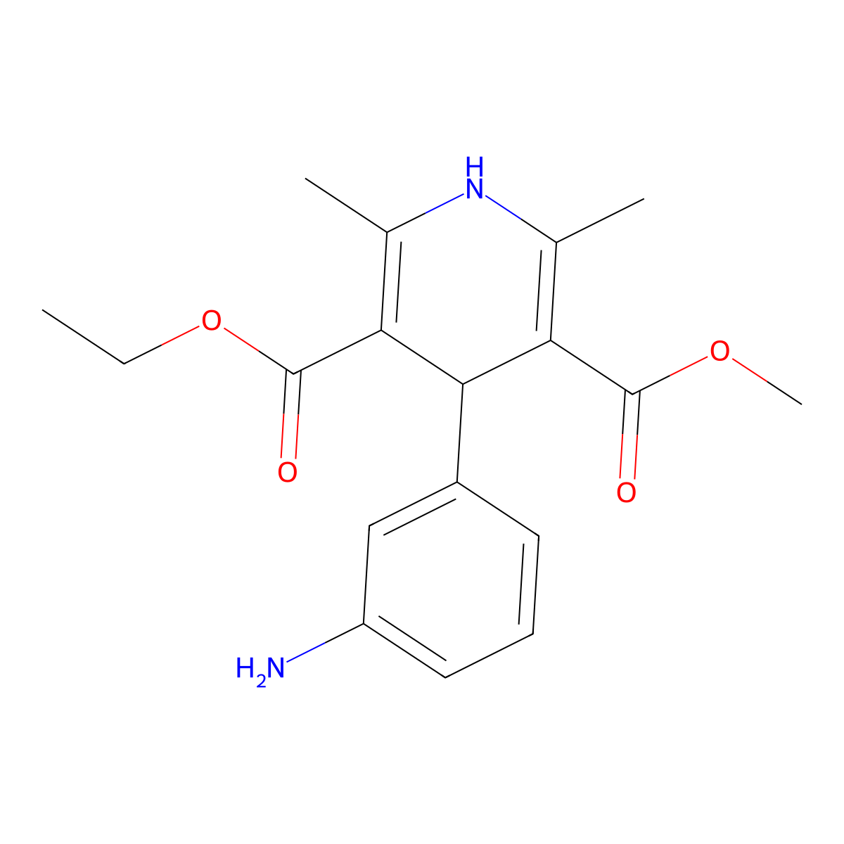 Ethyl 4-(3-Aminophenyl)-5-(methoxycarbonyl)-2,6-dimethyl-1,4-dihydropyridine-3-carboxylate molecular structure, CAS 138135-48-5