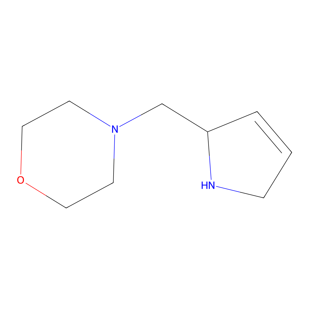 4-((2,5-Dihydro-1H-pyrrol-2-yl)methyl)morpholine molecular structure, CAS 1381366-42-2