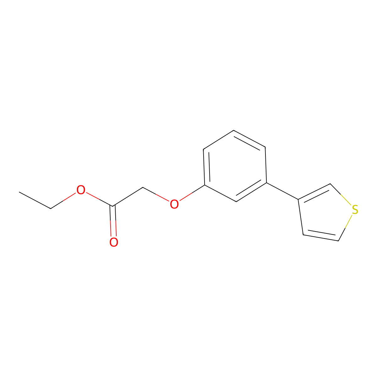 Ethyl 3-(3thienyl)phenoxyacetate molecular structure, CAS 138139-15-8