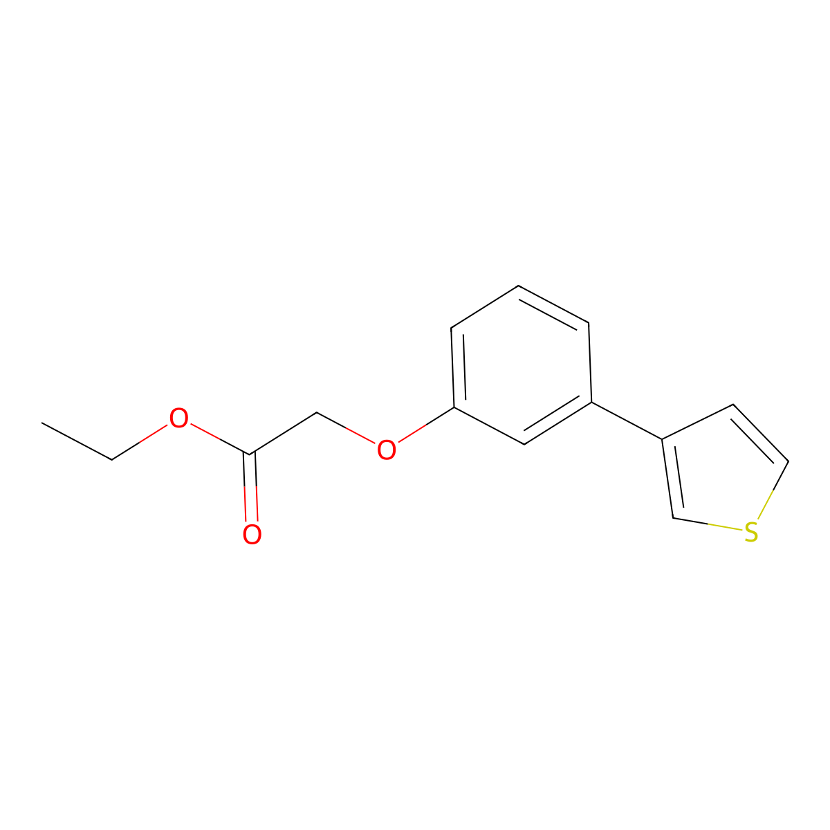 Ethyl 3-(3thienyl)phenoxyacetate molecular structure, CAS 138139-15-8