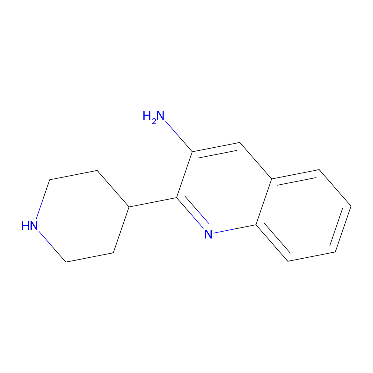 2-(Piperidin-4-yl)quinolin-3-amine molecular structure, CAS 1381394-52-0