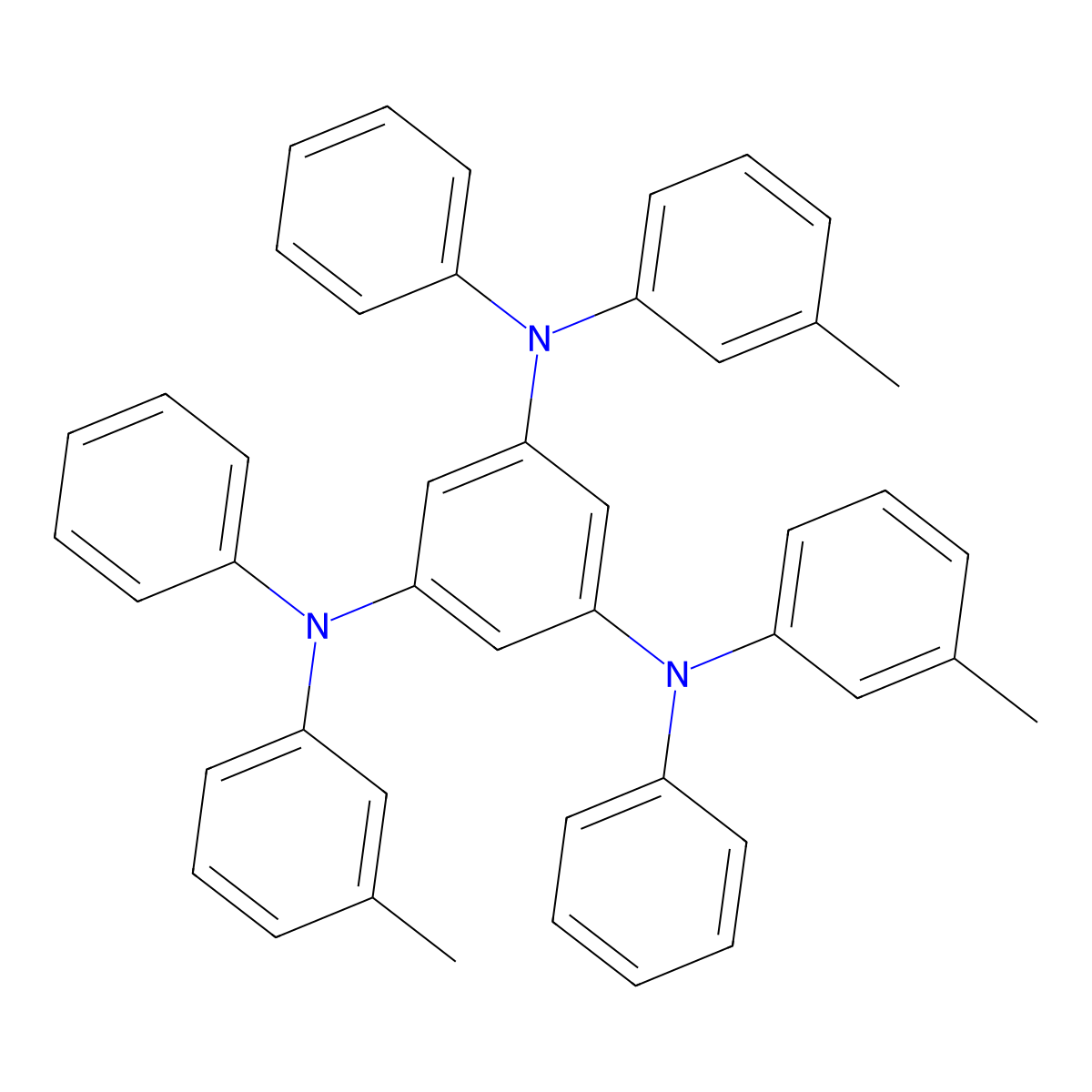 1,3,5-Tris[(3-methylphenyl)phenylamino]benzene molecular structure, CAS 138143-23-4