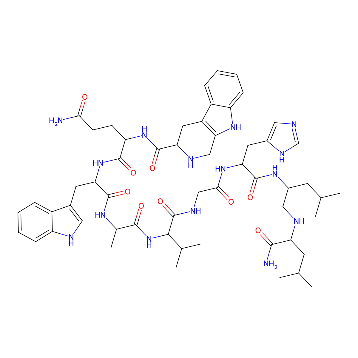 Bombesin (6-14), Tpi(6)-Leu(13)-psi(CH2NH)-Leu(14)- molecular structure, CAS 138147-78-1