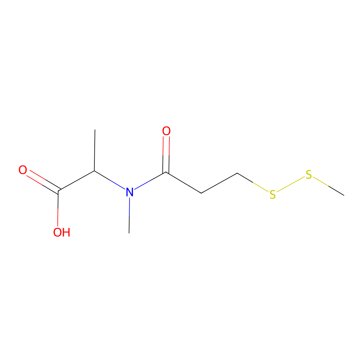 (S)-2-(N-Methyl-3-(Methyldisulfanyl)propanaMido)propanoic acid molecular structure, CAS 138148-62-6