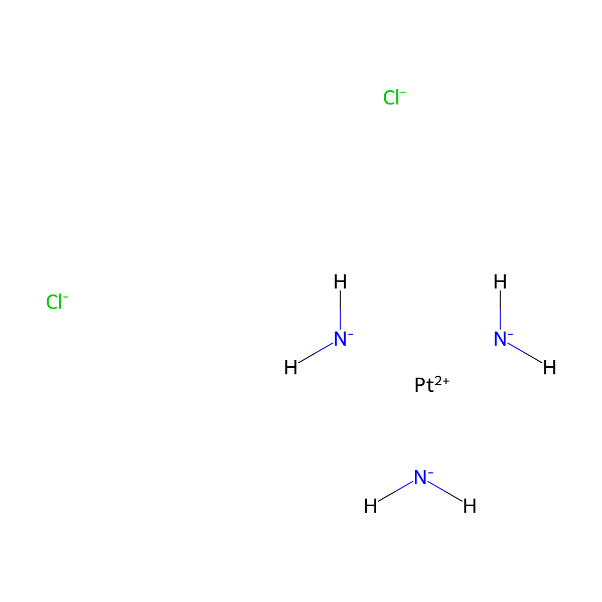 Platinum ammine chloride molecular structure, CAS 13815-16-2
