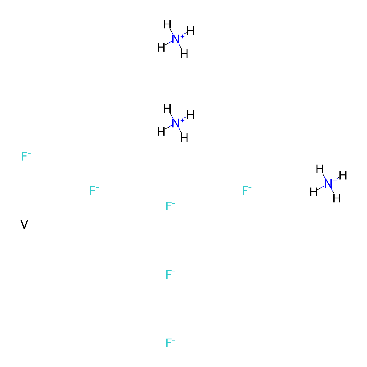 Ammonium hexafluorovanadate molecular structure, CAS 13815-31-1