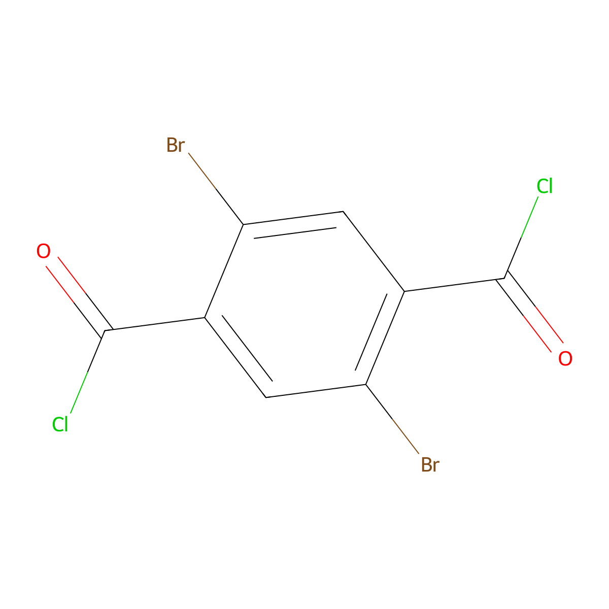 2,5-Dibromobenzene-1,4-dicarbonyl dichloride molecular structure, CAS 13815-90-2