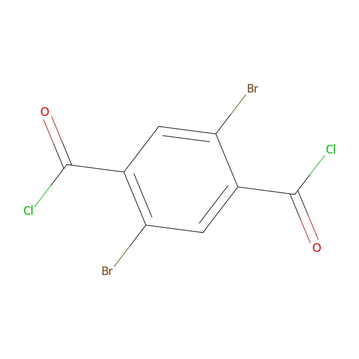 2,5-Dibromobenzene-1,4-dicarbonyl dichloride molecular structure, CAS 13815-90-2