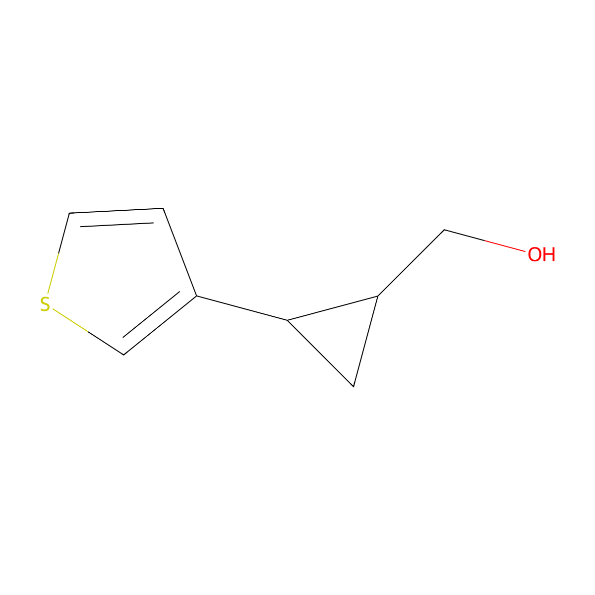 rac-[(1R,2R)-2-(thiophen-3-yl)cyclopropyl]methanol molecular structure, CAS 138150-22-8