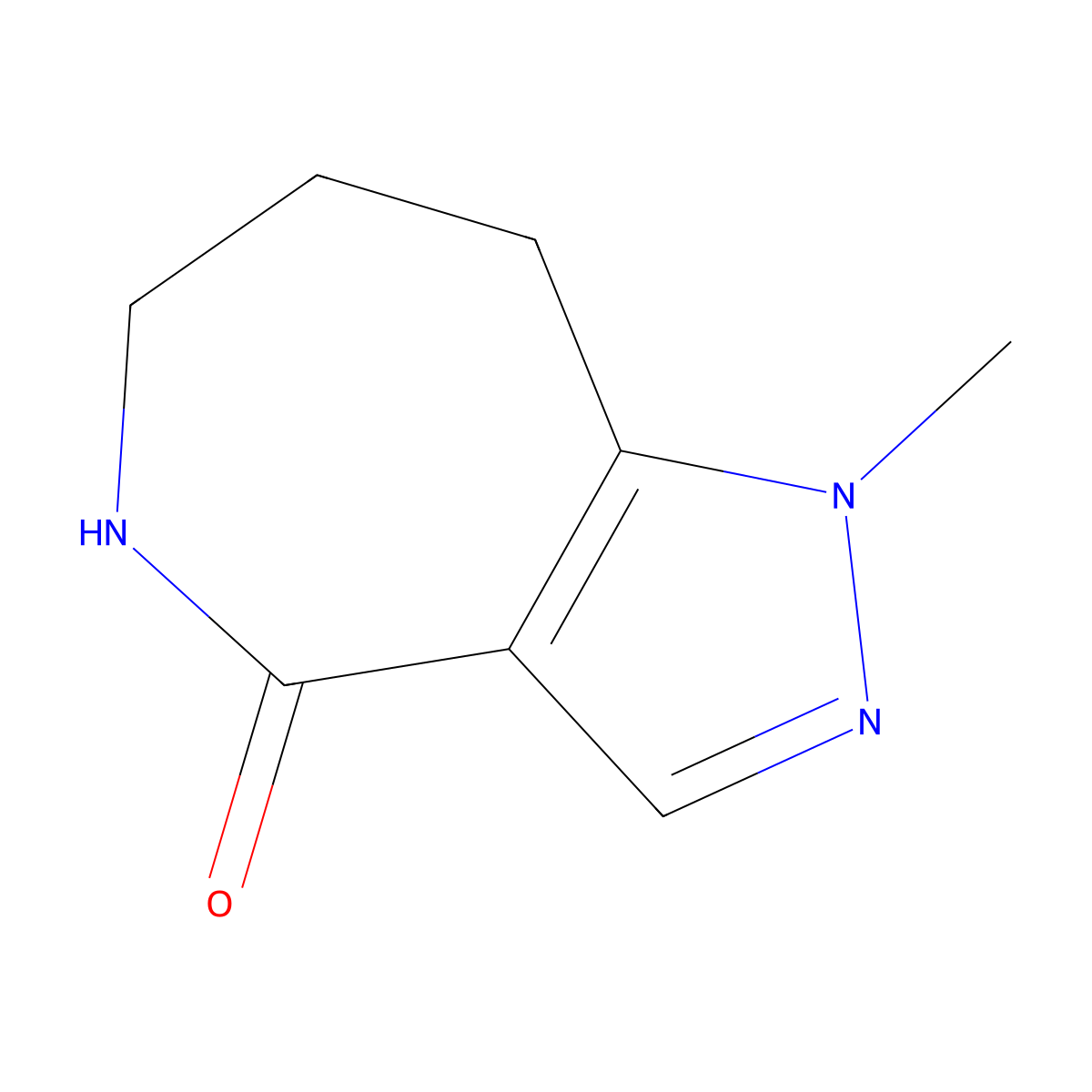 1-methyl-1H,4H,5H,6H,7H,8H-pyrazolo[4,3-c]azepin-4-one molecular structure, CAS 1381532-73-5