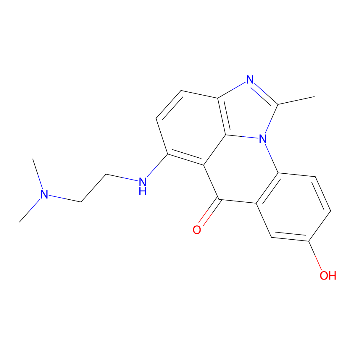5-((2-(Dimethylamino)ethyl)amino)-8-hydroxy-1-methyl-6H-imidazo(4,5,1-de)acridin-6-one molecular structure, CAS 138154-38-8