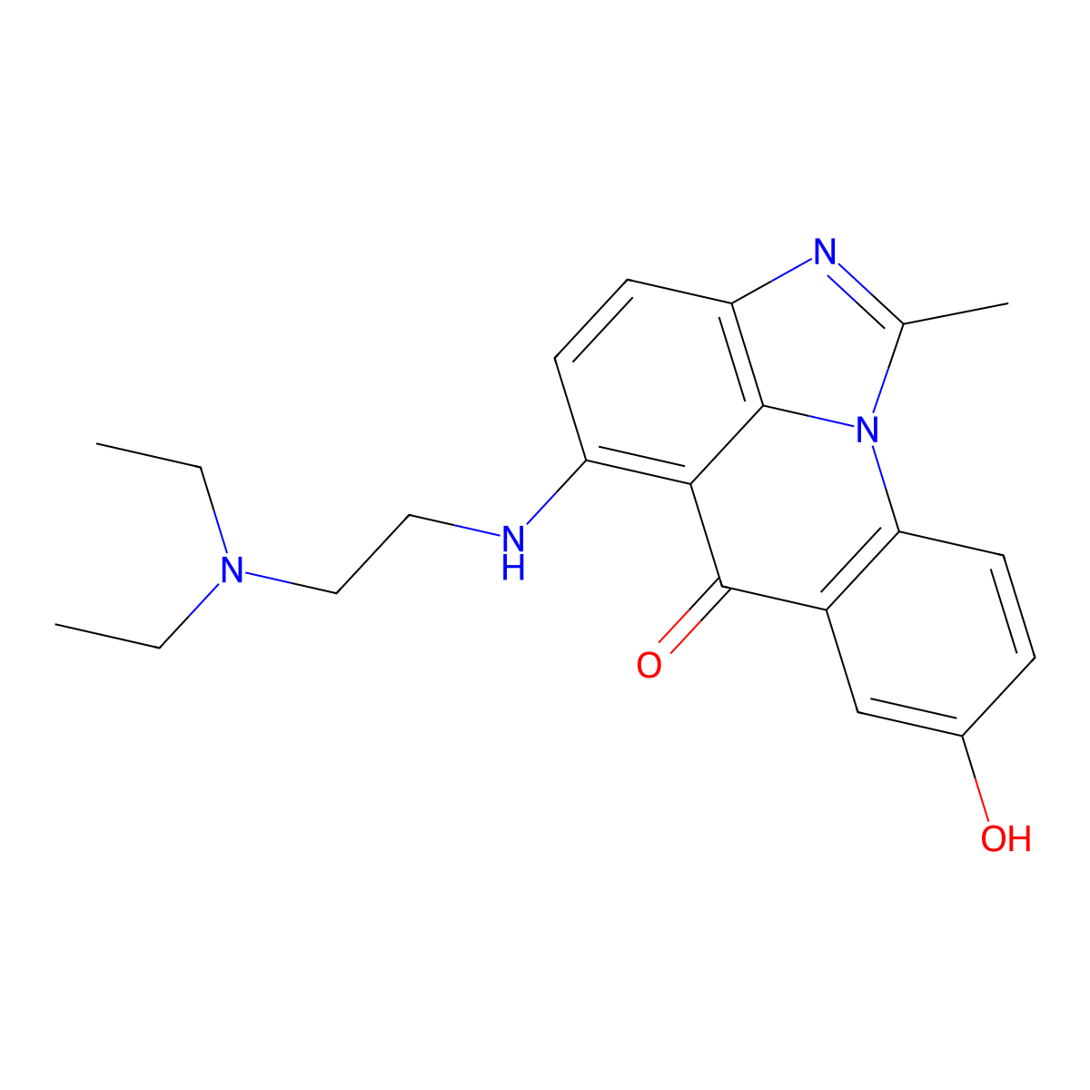 5-((2-(Diethylamino)ethyl)amino)-8-hydroxy-1-methyl-6H-imidazo(4,5,1-de)acridin-6-one molecular structure, CAS 138154-40-2