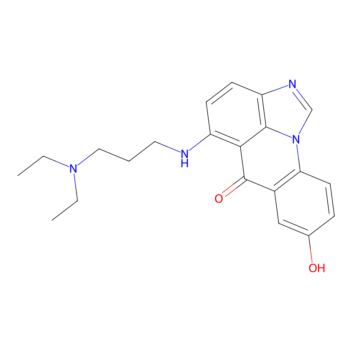 5-((3-Diethylamino)propyl)amino-8-hydroxy-6H-imidazo(4,5,1-de)acridin-6-one molecular structure, CAS 138154-43-5