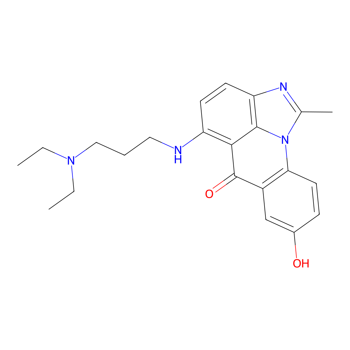 5-((3-(Diethylamino)propyl)amino)-8-hydroxy-1-methyl-6H-imidazo(4,5,1-de)acridin-6-one molecular structure, CAS 138154-44-6