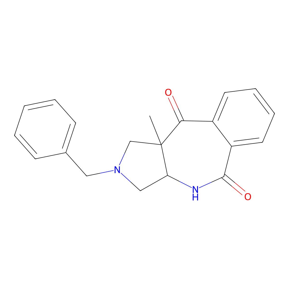 2-Benzyl-10a-methyl-1,2,3,3a,4,10a-hexahydrobenzo[e]pyrrolo[3,4-b]azepine-5,10-dione molecular structure, CAS 1381544-18-8