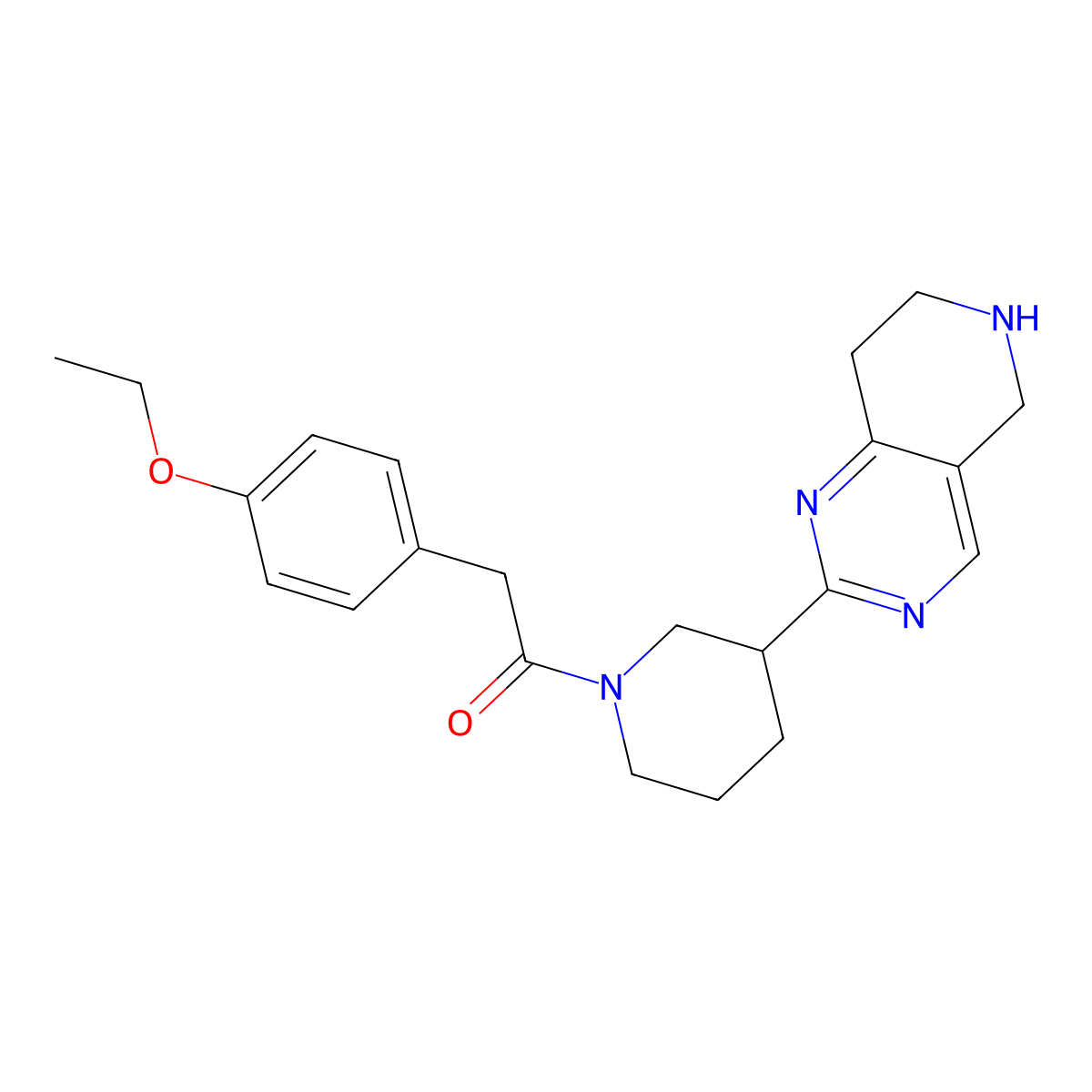 2-(4-Ethoxyphenyl)-1-(3-(5,6,7,8-tetrahydropyrido[4,3-d]pyrimidin-2-yl)piperidin-1-yl)ethan-1-one molecular structure, CAS 1381588-50-6