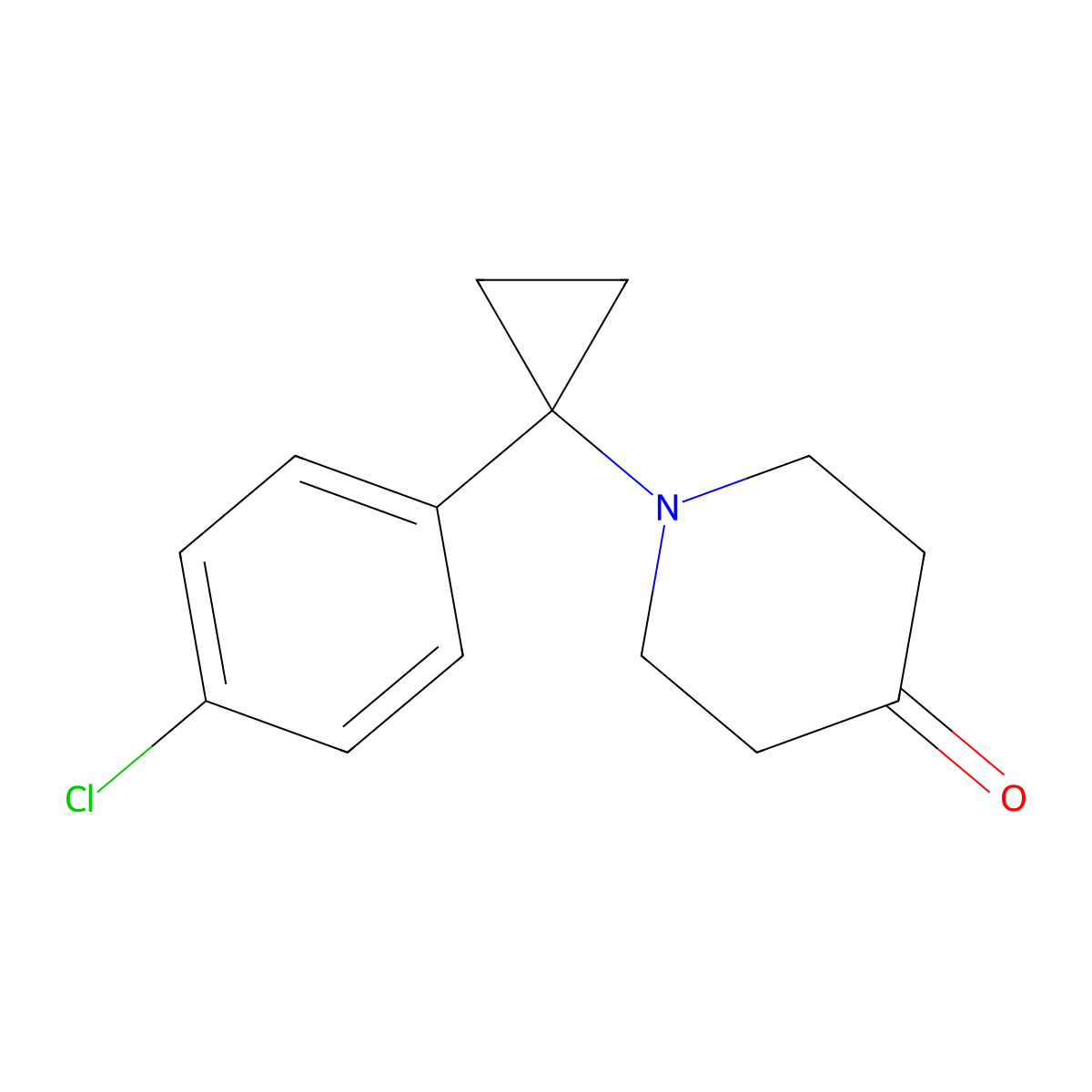 1-(1-(4-Chlorophenyl)cyclopropyl)piperidin-4-one molecular structure, CAS 1381623-46-6
